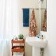 Bathroom sink with rust shelves